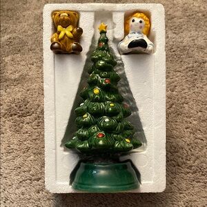 Vintage 1979 Avon Holiday Ceramic Christmas Tree with Ornaments